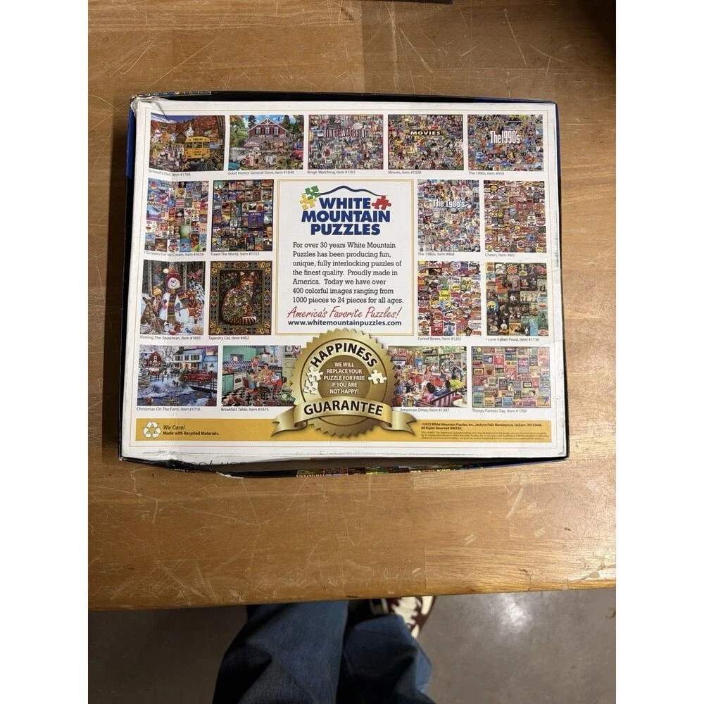 White Mountain State Stickers Map 1000-Piece Jigsaw Puzzle Larger Pieces Poster